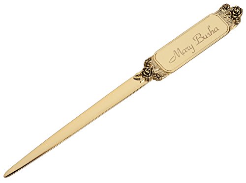 Antique Golden Rose Personalized Letter Opener