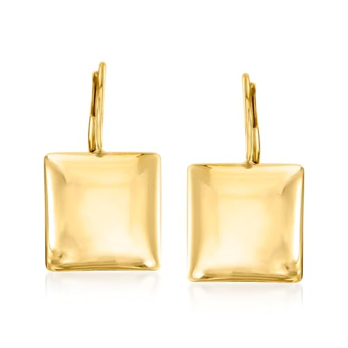 Ross-Simons Italian 18kt Gold Over Sterling Square Drop Earrings