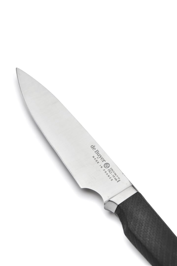 DE BUYER Coltello da Cucina, Lama, 4285.14, Acciaio Inossidabile, Nero, Lunghezza 14 cm
