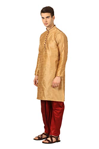 Image of Royal Kurta Men's Cotton Silk Dhoti Kurta (White)