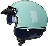 🛵Material: Hochwertige ABS-Schale, EPS-Dämpfung mit hoher Dichte, sehr cooles Aussehen; Der Helm hat eine hohe Festigkeit, eine feste Struktur, ein weiches und bequemes, vollständig herausnehmbares Futter, ist leicht zu reinigen, atmungsaktiv, geruchlos und schlagfest.