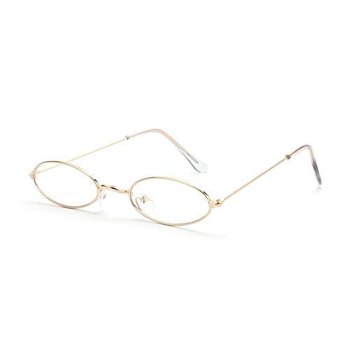 RHNTGD Sonnenbrille Herren Retro Kleine Ovale Sonnenbrille Frauen Vintage Shades Schwarz Rot Metall Farbe Sonnenbrille Mode Design Brillen Cover