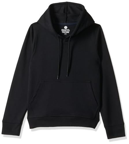 Image of Solid Cotton Fleece Girls Hooded Neck Sweatshirt with Kangaroo Pocket