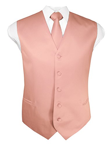 Guytalk Mens Solid Tuxedo Suit Vest, Tie and Hanky Set(30 Colors)