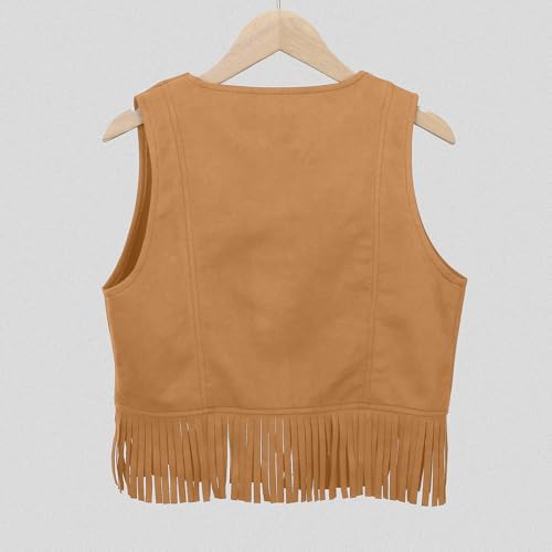Boys Girls Western Cowboy Dress Up Halloween Party Vest Sleeveless Hem Fringe Tassel Waistcoat2