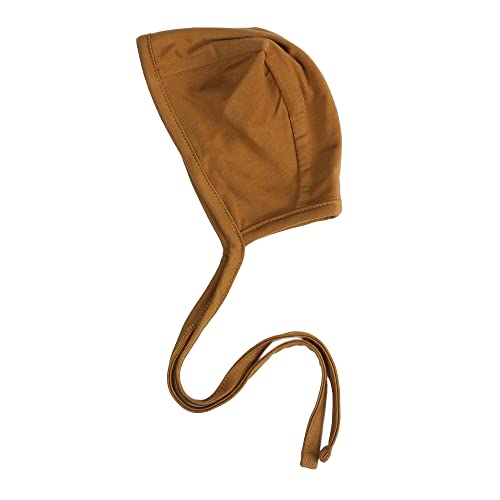Image of Copper Pearl Baby Bonnets: Ultra-Soft, Comfy to Wear, Tie-On Infant Sun Hat for Protection Against UV Rays, Premium Material, 3-6 Months, Camel