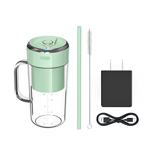 Pkbd Portable Blender, Juicer With 15-Second Ice-Crushing Power, 8 Blades, Blender For Shakes And Smoothies,12 Oz Easy-To-Clean Personal Blender With Charger, Straw, Cleaning Brush, Green #TOP7