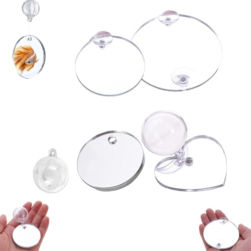 Betta Fish�~���[ 4�� �A�N�����x�b�^�g���[�j���O�~���[ �t�B�b�V���^���N�p �z�Օt�� �R���� ���[�N�A�E�g 4/5cm �x�b�^�t�B�b�g�l�X�~���[�����ق̑����ɍœK