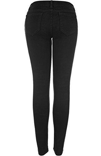 BodiLove Women's Comfort Stretch 5 Pocket Skinny Jeans Black 132