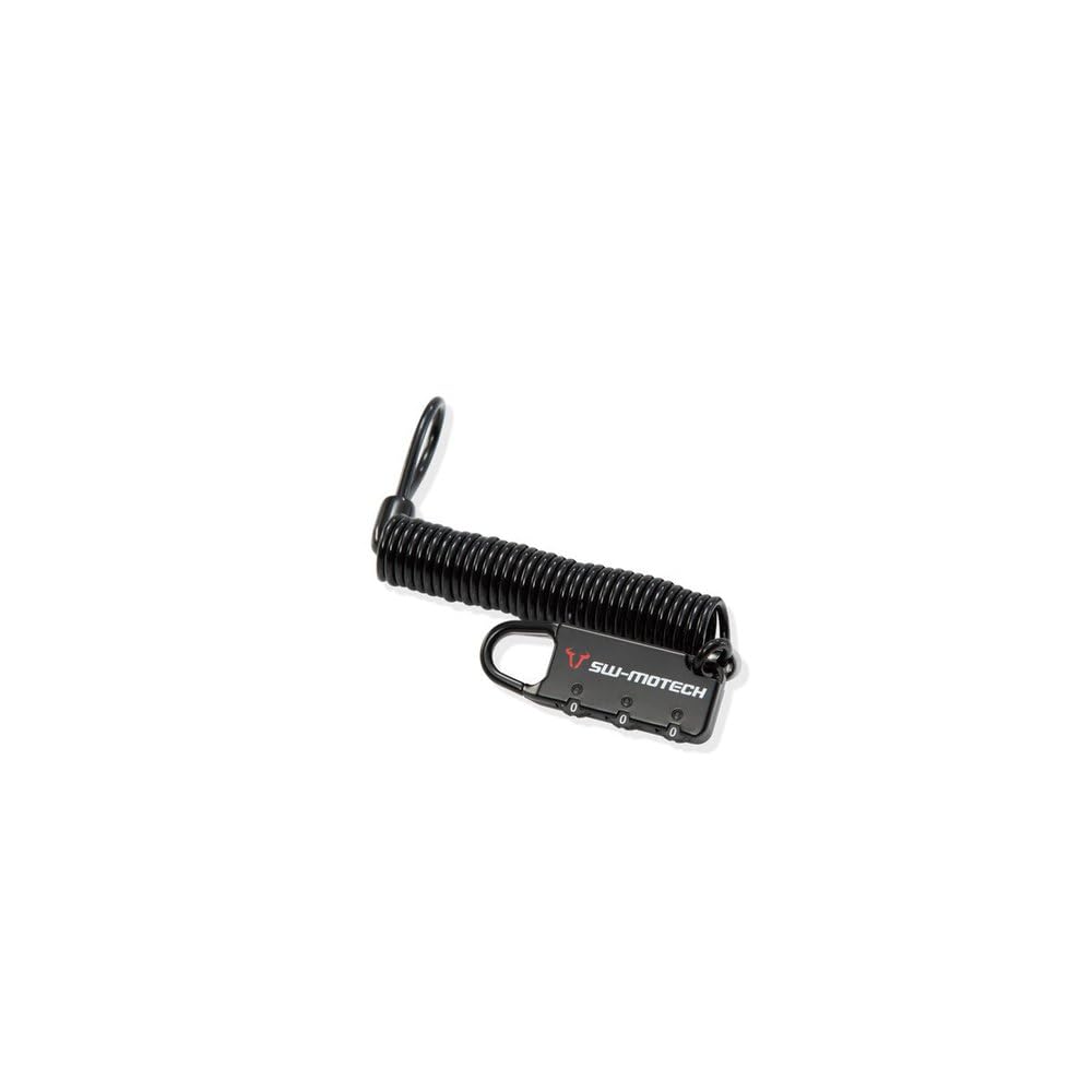 SW-MOTECH Cable Lock for Motorcycle Luggage Black. Combination Lock. 180 cm