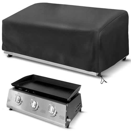 Schutzhülle für Plancha Abdeckung housse exterieur 80x60x25 cm | wasserdichte & UV-beständige Abdeckung für Gasgrill, Außenküche, Garten | Grill für den Außenbereich (Schwarz)