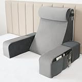 Vekkia 21' Reading Pillow with Adjustable Arms & Headrest – Zoned Foam Support, XL Side Pockets, Removable Cover, Back Support Chair for Reading, Gaming, TV, Post-Surgery Recovery in Bed or Floor