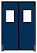 Chase Doors - 8496RDNAV - Polyethylene Swinging Door, Navy Blue; Number of Doors: 2, 7 FTW x 8 ftH