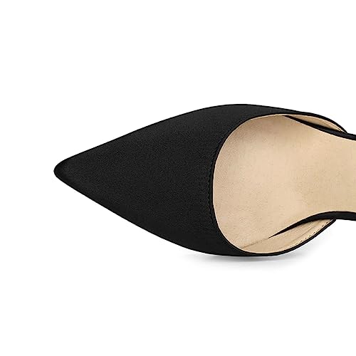 XYD Women Bride Pumps D'Orsay Mid Heels with Rear Bow Pointed Toe Silk Satin Comfortable Wedding Dance Party Shoes2