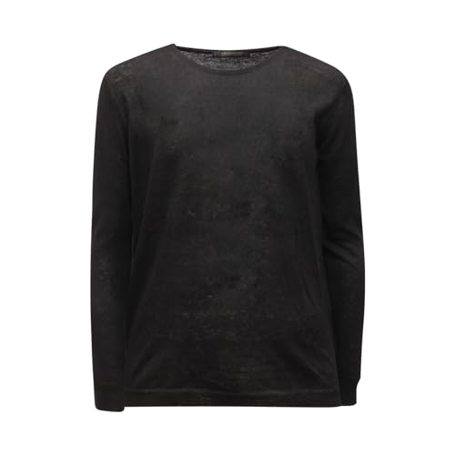 Pull homme noir en laine mélangée 4498AT - Confort chic