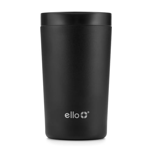 Ello Jones Stainless Steel Travel Coffee Mug - Travel Tea Mug, 11oz, Black