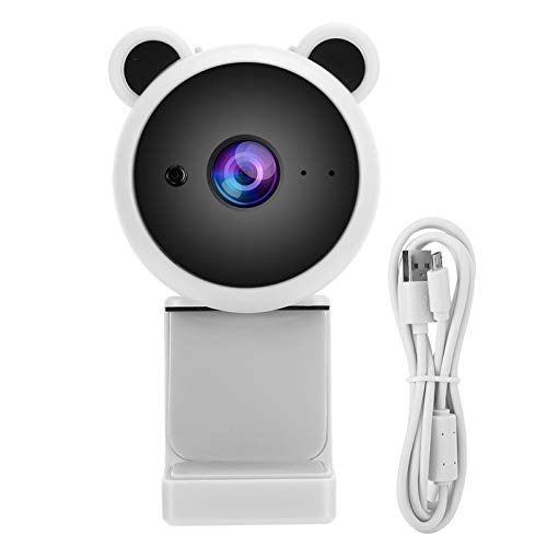 QANYEGN 1080p HD USB USB Full HD Webcam, cámara de computadora con micrófono, cámara Web de grabación de Video Digital para transmisión en Vivo (Blanco)