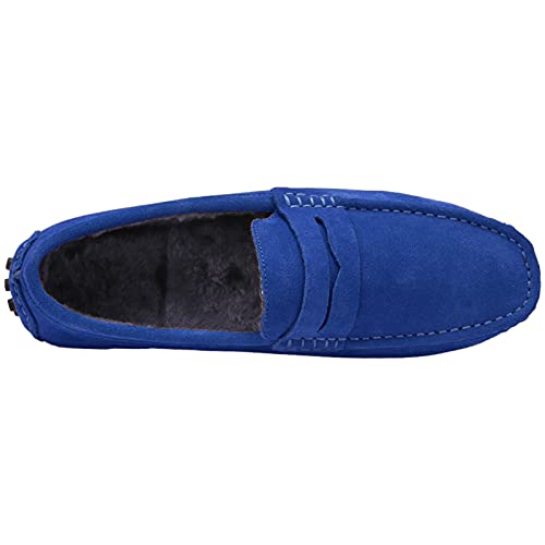 ANUFER Men's Suede Leather Penny Loafers Comfort Driving Shoes Moccasin Slippers3