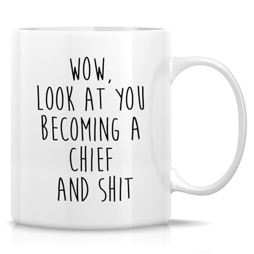 Funny Chief Mug – Tazza da caffè in ceramica da 325 ml – Regalo per la promozione del capo capo della polizia – regalo divertente per nuovo capo della polizia o nuovo capo dei vigili del fuoco –