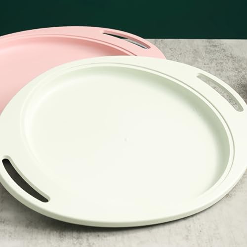 Image of Eco Friendly & Reusable Wheat Straw Plate Set for Sushi, Snacks, Cake, Meat & Appetizers, Vinegar, Wasabi, More Seasoning Dish Dishwasher & Microwave Safe Dinnerware (34cm, Random, Set of 2)