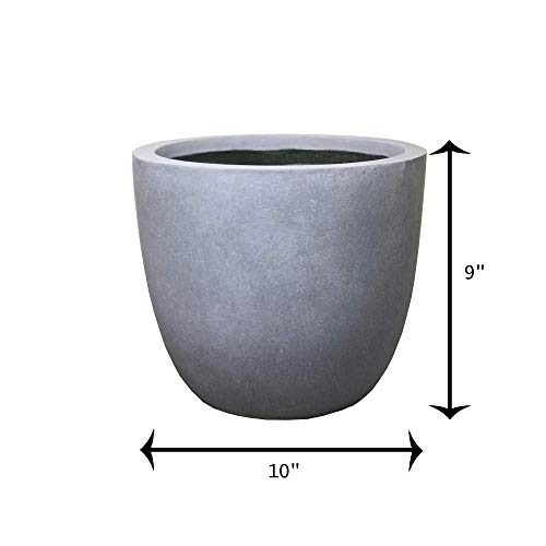 Image of Kante Blue Gray Concrete Planter 10 inch Dia All-Weather Round Small Pot