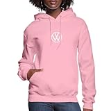 Spreadshirt Volkswagen Classic VW Logo Women's Hoodie, L, classic pink