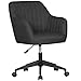 Produktbild Schreibtischstuhl MIAMI Anthrazit Stoff Design Drehstuhl mit Lehne 120 kg | Retro Bürostuhl Drehsessel mit Rollen | Designer Schalenstuhl bequem | PC Stuhl Schreibtischsessel Büro | Bürosessel