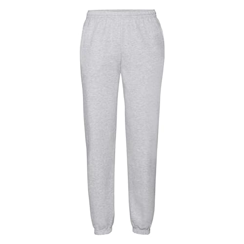 Fruit of the Loom Classic Elasticated Cuff Jog Pants + sacchetto di stoffa MyShirt, grigio., L