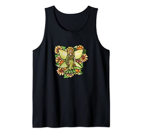 Garden Fairy Faerie Garden Tank Top, Black, S