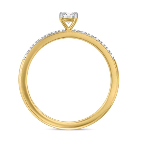 Triostar Trio His And Her Bridal Wedding Engagement Ring Set 14K Yellow Gold Over 925 Silver3