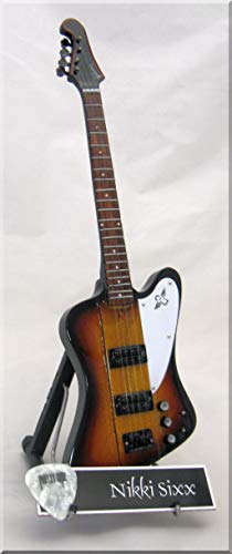 NIKKI SIXX Guitare Miniature avec médiator Thunderbird - Les Beatles, Paul McCartney, John Lennon, RIngo Starr, George Harrison NIKKI SIXX Guitare Miniature avec médiator Thunderbird