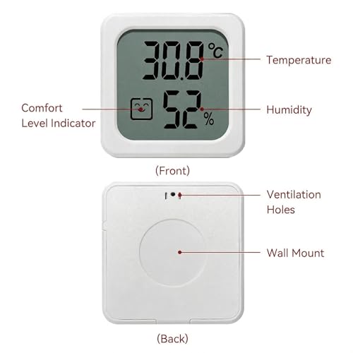 Image of Digital Mini Thermometer, Hygrometer, Indoor Room Temperature, LCD Electronic Display Humidity Meter, Sensor Gauge Weather Station for Home, Office, Garden, 6 Months Warranty