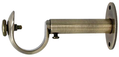 Urbanest Adjustable Solid Zinc Curtain Rod Bracket Wall Holder, Fits 1-inch Diameter Rod, Antique Brass