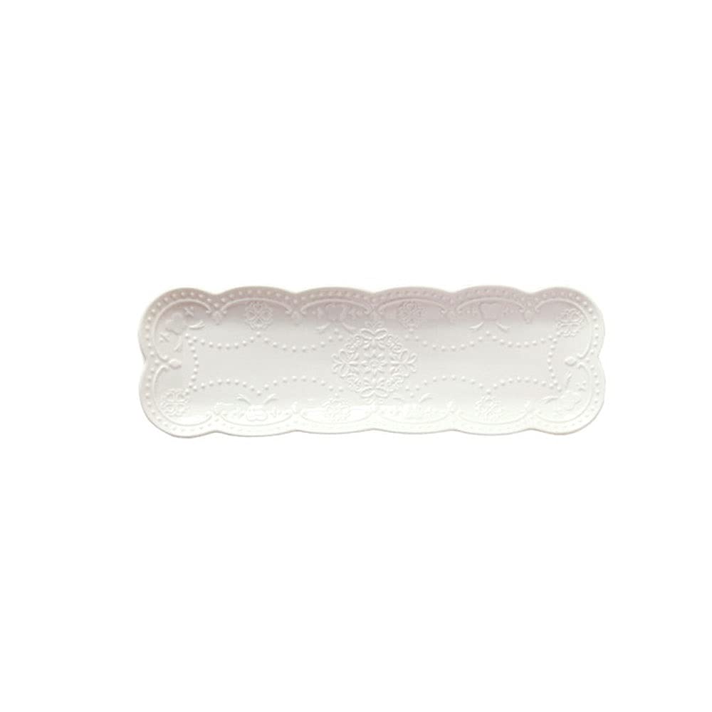 Platos de cerámica 36 * 11.7cm Plato Rectangular Platos de Sushi Fiesta Bandejas de porcelana for servir Aperitivo, Decoración de platos