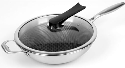 Wok de Acero Inoxidable con Tapa 34 cm