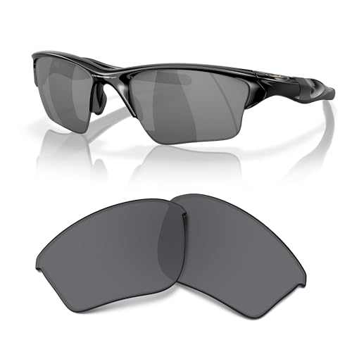 OAKLEY Original Half Jacket 2.0 XL OO9154 00001362 Dark Black Iridium Replacement Lenses For Men For Women+ Bundle Microfiber Pouch