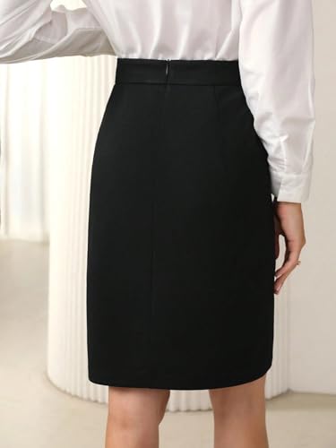 Women's Flowy Trendy Skirt Elegant High Waist Solid Skirt2