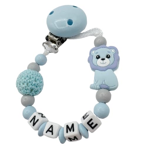 personalisierte Baby Geschenk Mädchen Junge Löwe (Blau)