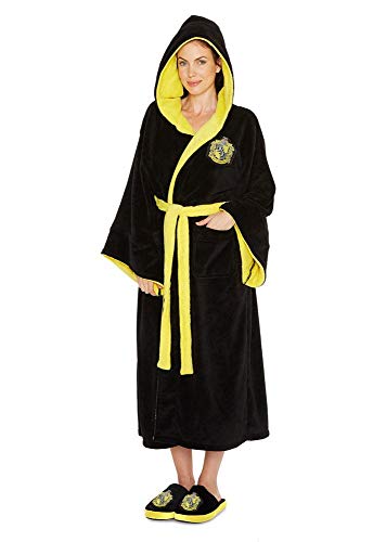 Preisvergleich Produktbild Groovy Damen ladies-bathrobe Hufflepuff Bademantel Harry Potter, Schwarz