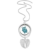Quantité : 1 collier Collier avec pendentif en forme d\'ours avec ailes d\'ange et créature extraterrestre