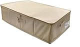 ZFIHAV Cajas De Almacenaje Bajo La Cama Bolsas de almacenamiento debajo la cama, contenedor plegable for organizar ropa, mantas, almohadas(Beige)
