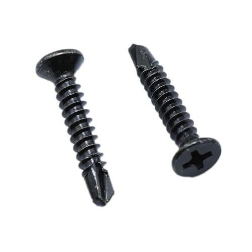 Tornillos autorroscantes acero inoxidable #8x1 pulg. negro 50 u