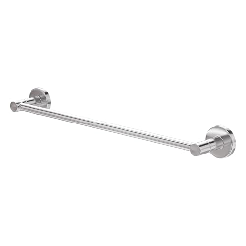 Amig - Toallero de baño Mod. Gorliz-2 - Soporte de Pared para Toallas con Tornillos incluidos - 503 x 43 x 62 mm - Acero Inoxidable - Plateado - Cromado Brillo