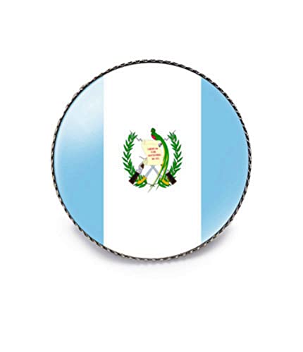 Image of vmcoatdu Round 1 Inch Guatemala Flag Pin International Travel Brooch Metal and Glass Revivalism Style Souvenir Badge for Hat Clothes Backpack