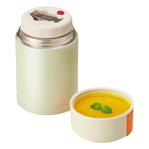 shuhauk Tarro de alimentos aislado | Contenedores de almacenamiento de alimentos de acero inoxidable, tarro térmico a prueba de fugas para picnic, camping, viajes al aire libre, escuela