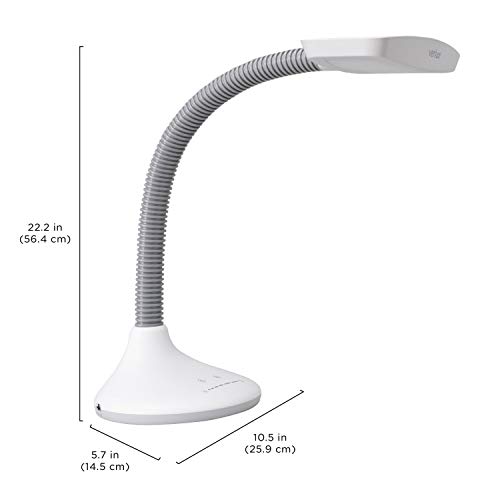 Verilux® Smartlight Full Spectrum Led Desk Lamp With Adjustable Brightness, Flexible Gooseneck And Integrated Usb Charging Port - Reduces Eye Strain And Fatigue - Ideal For Readers, Artists, Crafters #TOP5