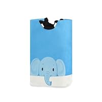 Cute Cartoon Blue Elephant laundry baskets, folding and waterproof organizers and storage basket with sturdy handle cubbies utility utility for house house house
