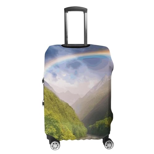 Carry on Luggage Cover Mountain Valley with Rainbow Suitcase Covers for Luggages Tsa Approved Travel Luggage Sleeve Protector Elastic Suitcase Protector Anti-Scratch Washable Fits 19-30 Inch Case -XL4