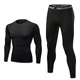 [XiXiV] スポーツインナー メンズ 上下セット 長袖 シャツ スポーツタイツ スパッツ パワーストレッチ ロング タイツ アンダー アンダーウェア コンプレッション 冷感インナー 吸汗速乾