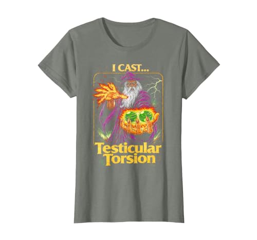 I Cast Testicular Torsion Funny Wizard Meme T-Shirt, Women, Olive Heather, X-Small